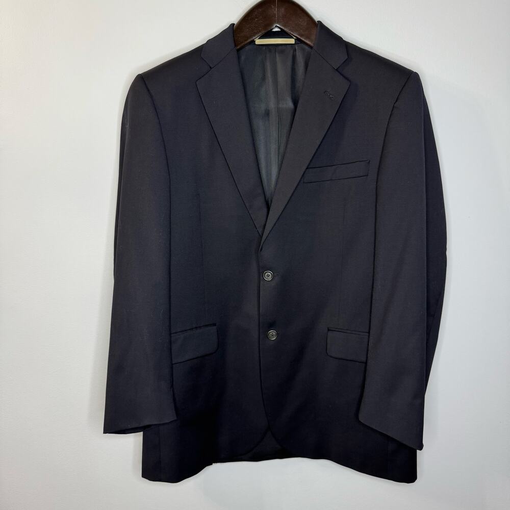 Burberry London Men's Navy Blue Wool Blazer Jacket Classic Size 40 R